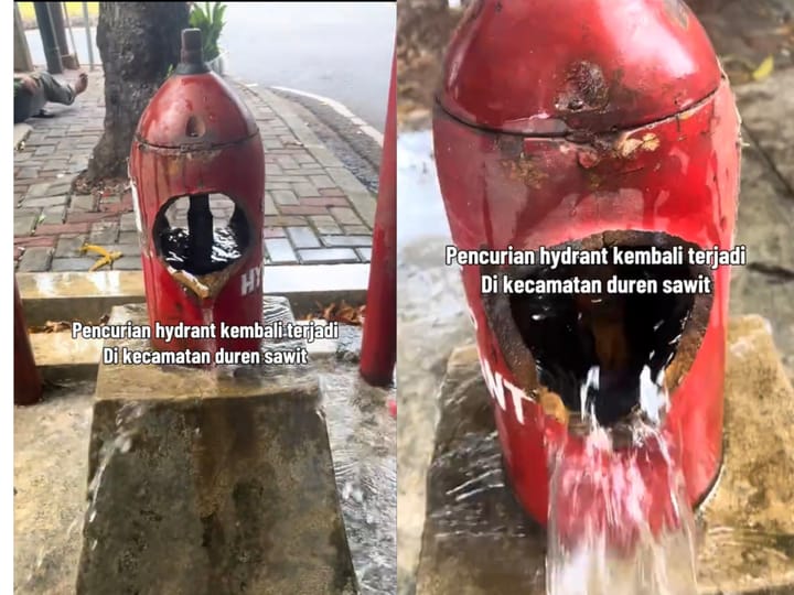 Hydrant Pemadam Kembali Jadi Sasaran Pencurian Di Duren Sawit