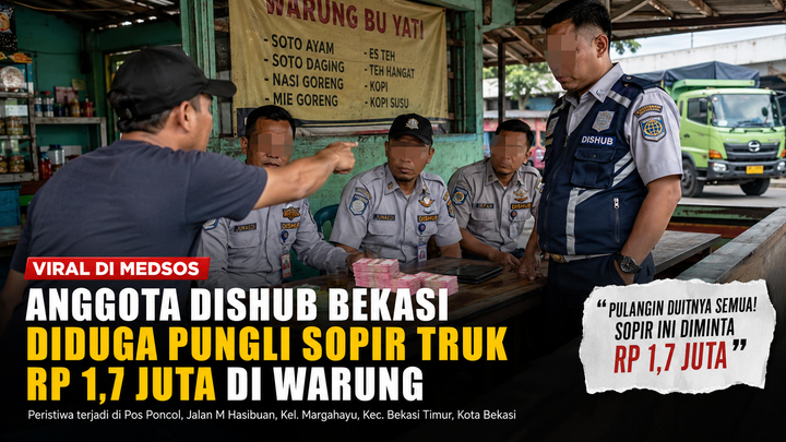 Viral Video Anggota Dishub Bekasi Diduga Pungli Sopir Truk Rp1,7 Juta di Warung
