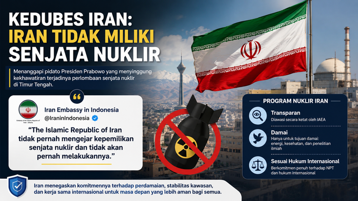 Kedutaan Besar Iran di Indonesia Tegaskan Negara Mereka Tidak Punya Senjata Nuklir