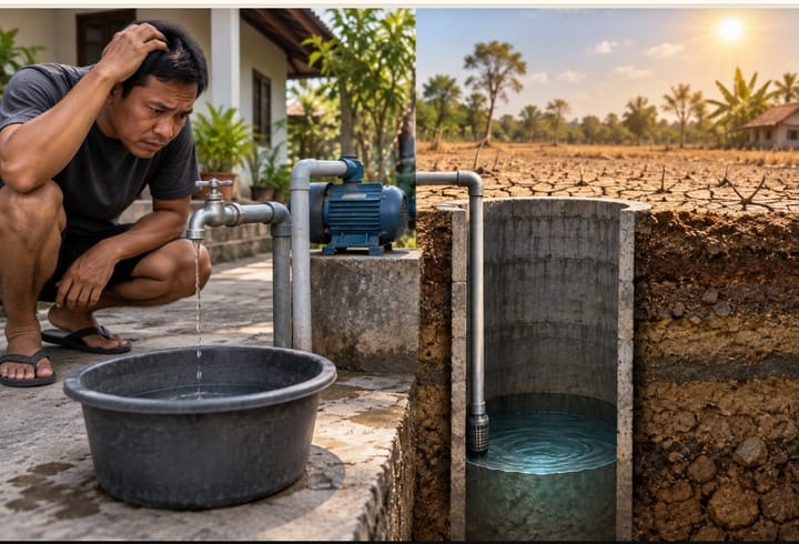 Pompa Air Menyala tapi Air Sulit Naik Saat Kemarau, Apakah Air Sumur Mulai Surut?