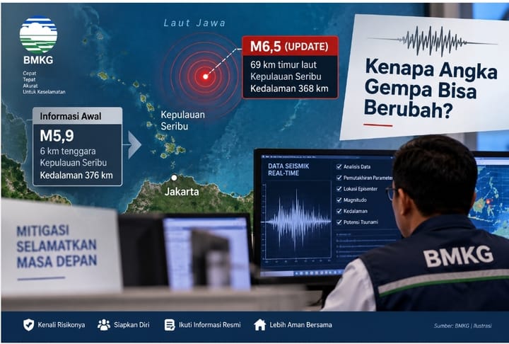 BMKG Perbarui Gempa Kepulauan Seribu dari M5,9 Menjadi M6,5, Kenapa Angkanya Bisa Berubah?