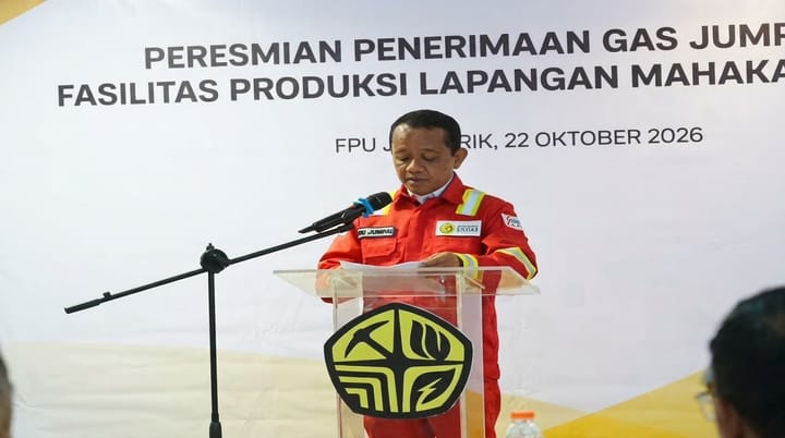 Peresmian Fasilitas Gas Hulu Energi Nasional di Lepas Pantai Kaltim FPU Jangkrik, 22 Oktober 2026