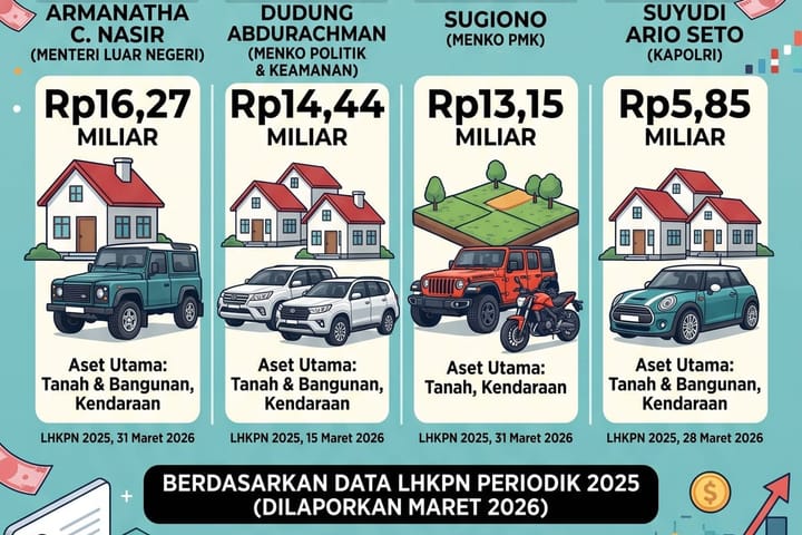 Ini Dia Daftar Harta Pejabat yang Baru Dilantik Prabowo