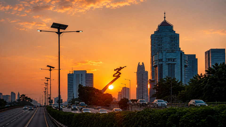 Ketika Senja Menyapa Langit Jakarta
