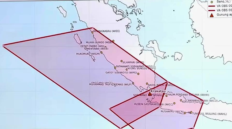 Sebaran Abu Vulkanik Gunung Anak Krakatau Meluas hingga Jabodetabek dan Jawa Barat