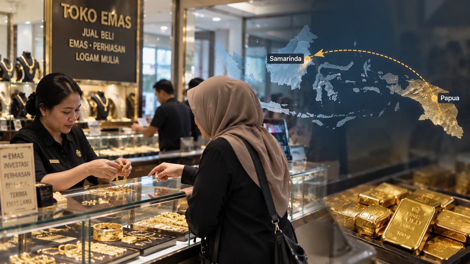 Emas dari Papua Diduga Masuk Dan beredar Di Pasar Perdagangan Samarinda