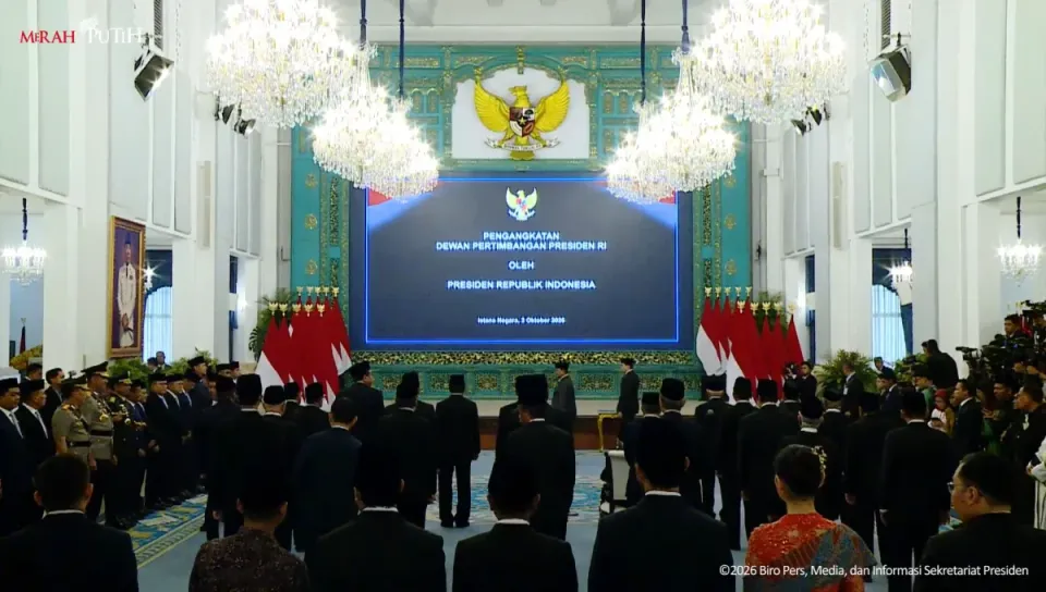 Prabowo Lantik 26 Anggota Wantimpres di Istana Negara